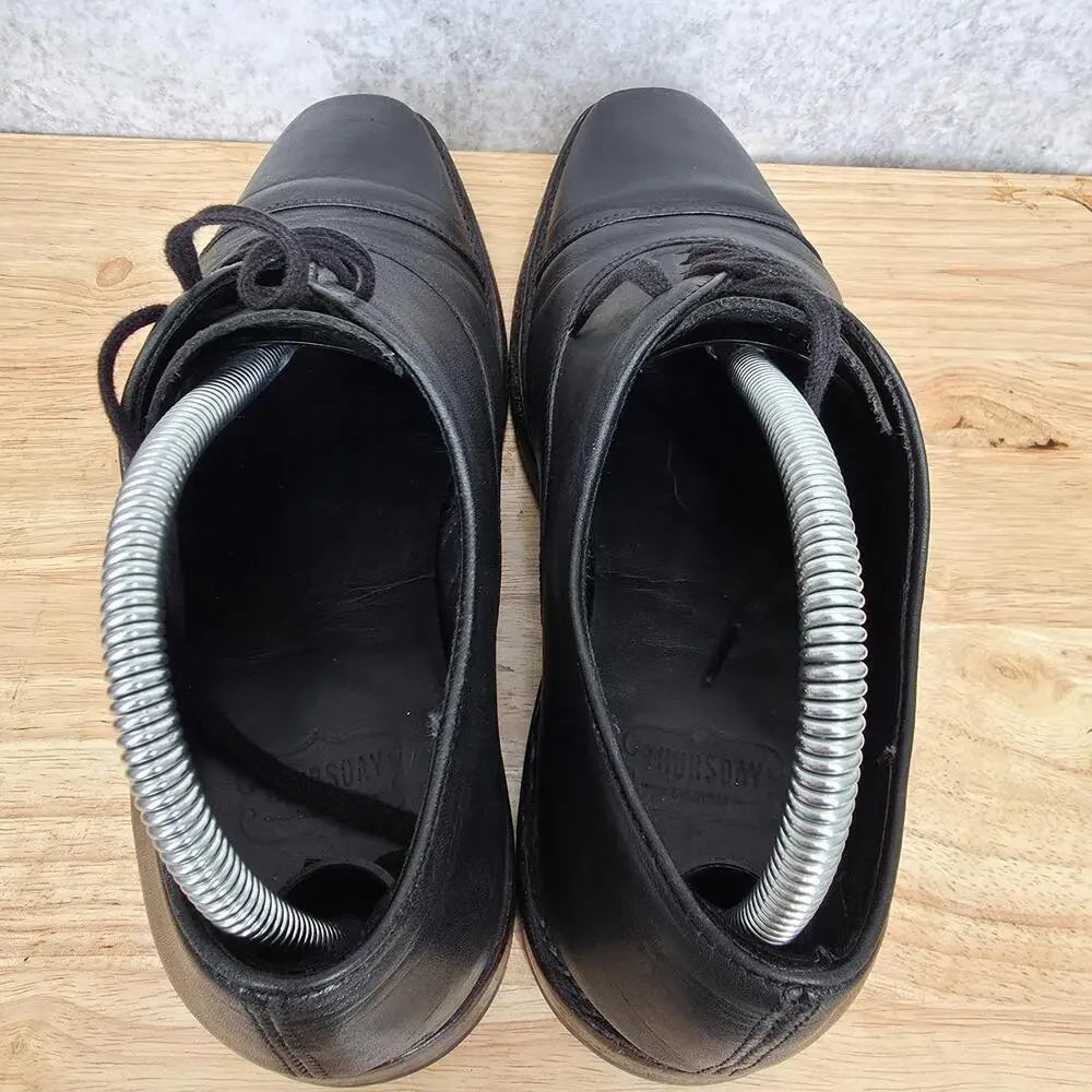 Thursday Oxford Shoes Men 7.5 Black Leather Cap Toe Everyday Dress Derby Shoes *